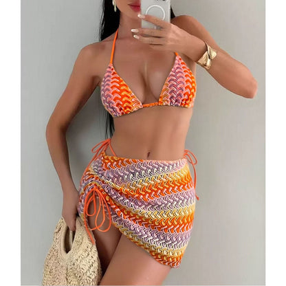 Sexy Bikini Swimsuit Three-Piece Set For Beach Vacation