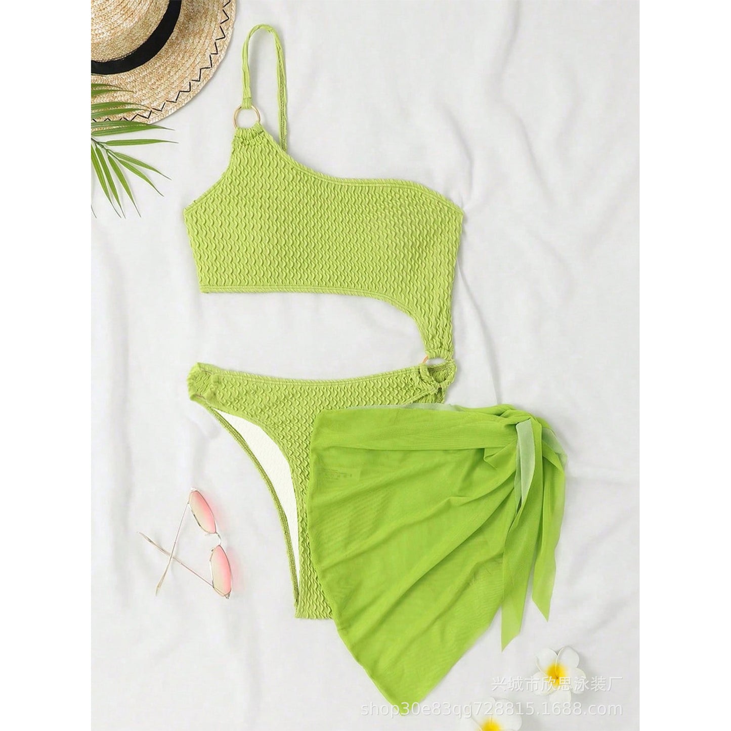 Sexy Cutout Bikini With Ring Connectors