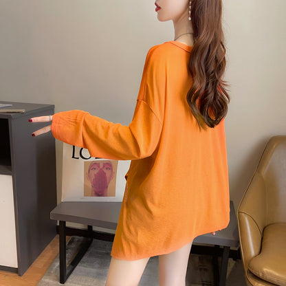 Loose Plus Size Irregular Slit Ice Silk Top Cardigan