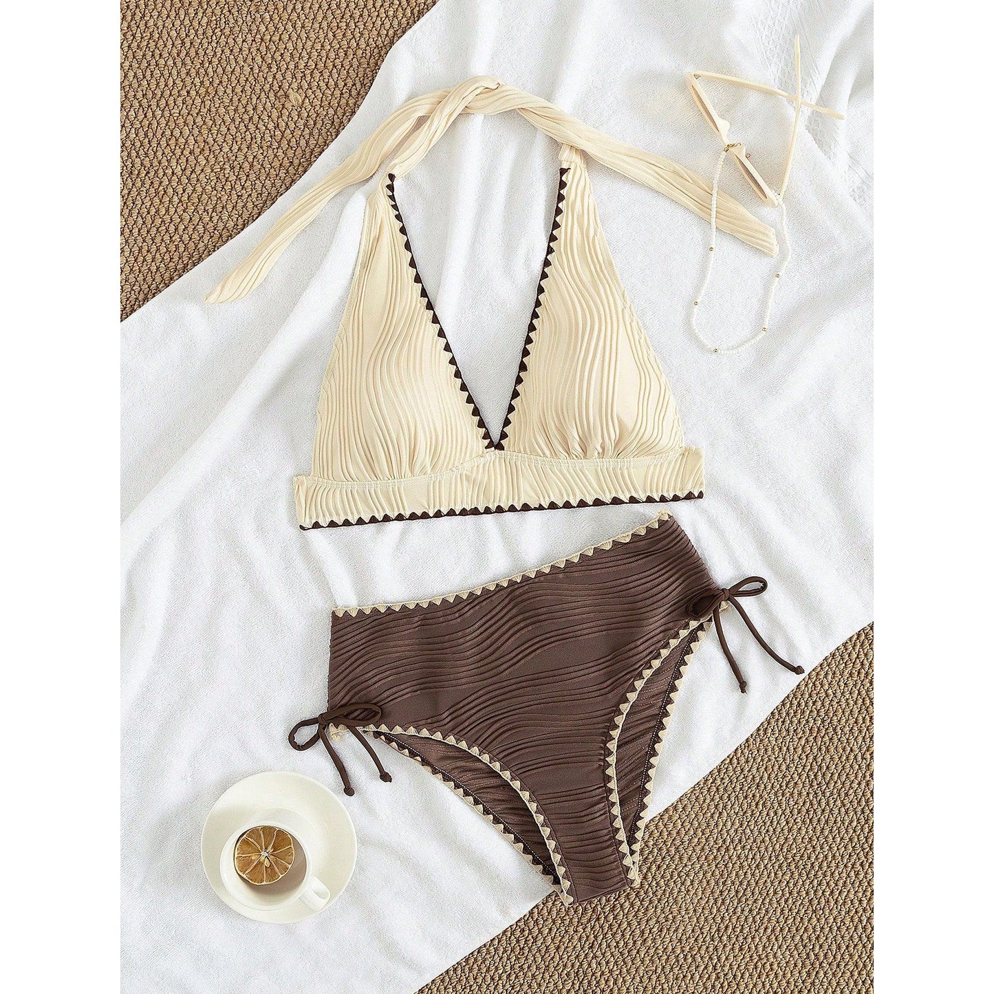 Halter-Neck Bikini Swimsuit
