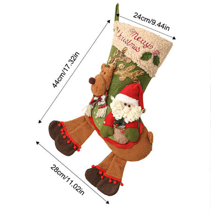 Santa Claus and Reindeer Gift Bag Christmas Tree Hanging Ornament