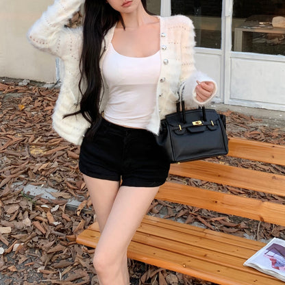 Tassel Loose Knit Single-Breasted Cardigan Sweater Jacket