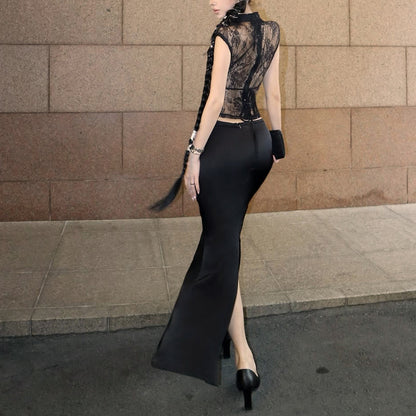 Lace See-Through Sexy And Unique Creative Top