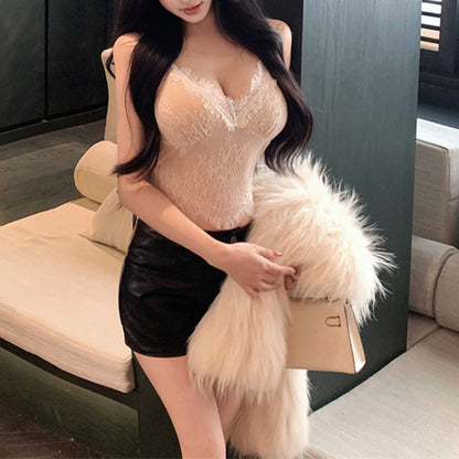 Sexy V-Neck Lace Camisole Top