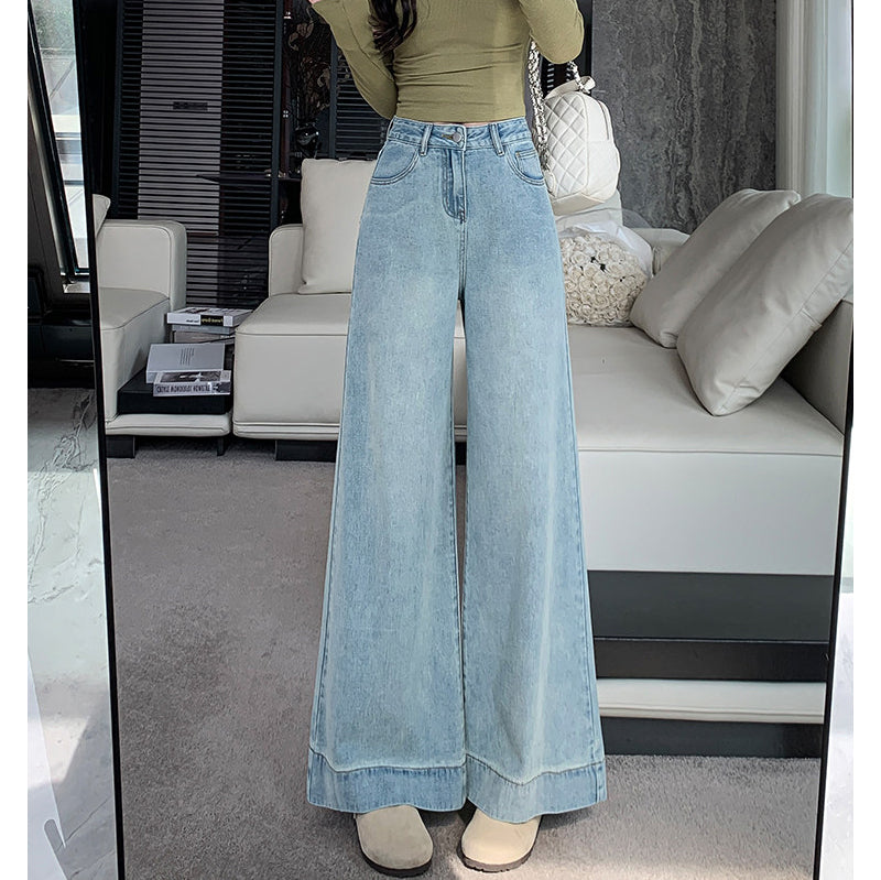 Retro Light Blue Wide-Leg Jeans