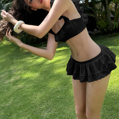 High-Waisted V-Neck Bikini