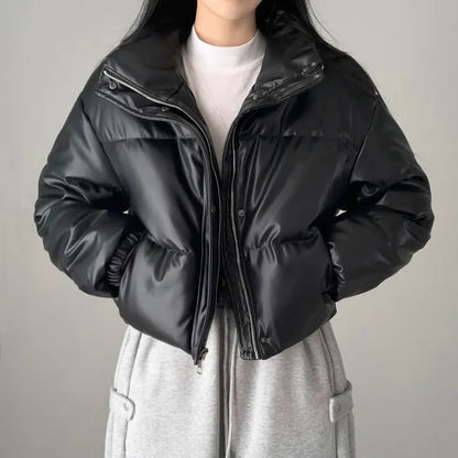 Retro-Style High-End Stand-Collar Cotton Coat