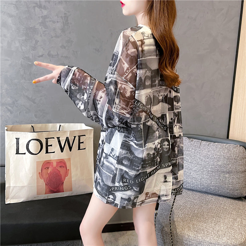 Loose Plus Size Ice Silk Fashion Sunscreen T-shirt