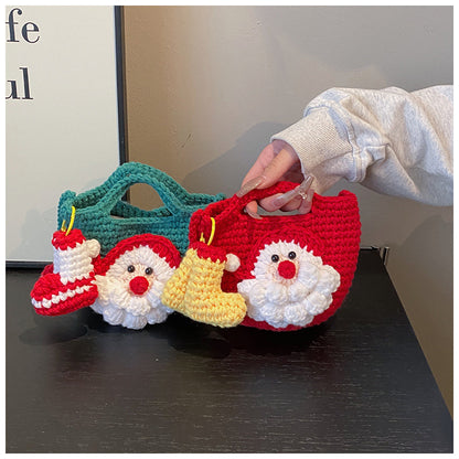 Hand-Knitted Santa Claus Bag