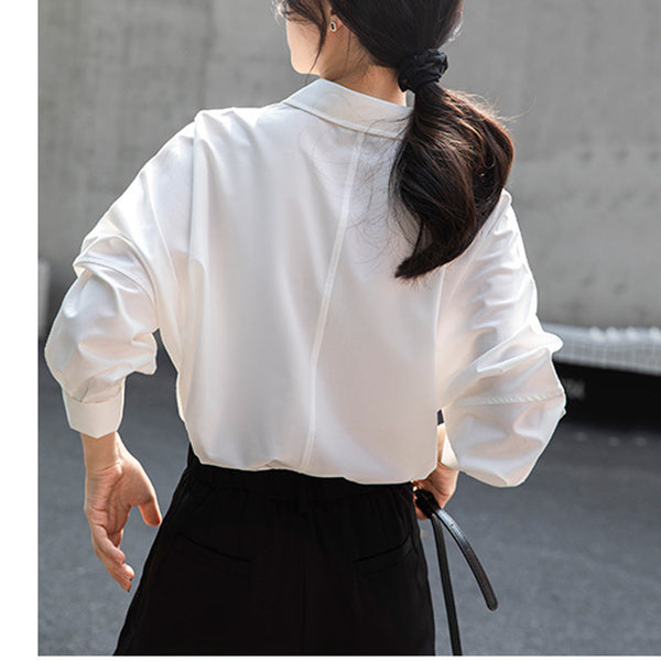 Niche Long-Sleeved Wrinkle-Resistant White Shirt