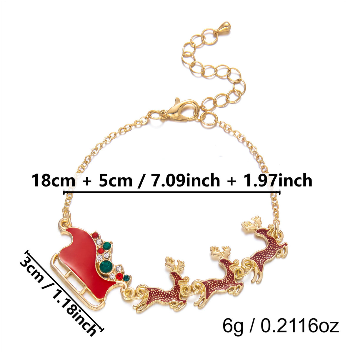Christmas Party Single-Layer Alloy Reindeer and Bell Collarbone Necklace