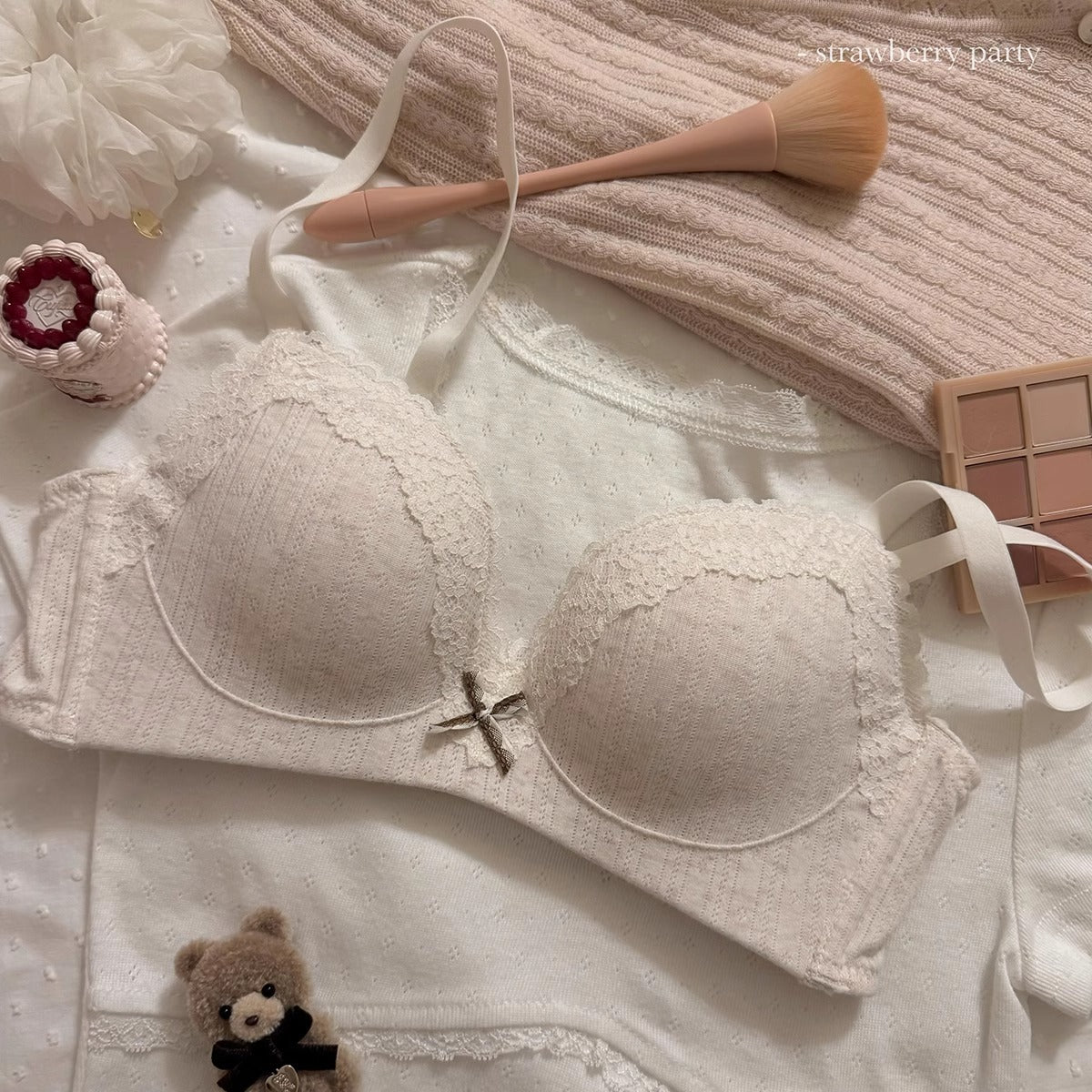 Sweet Floral Print Push-Up Wireless Seamless Bra