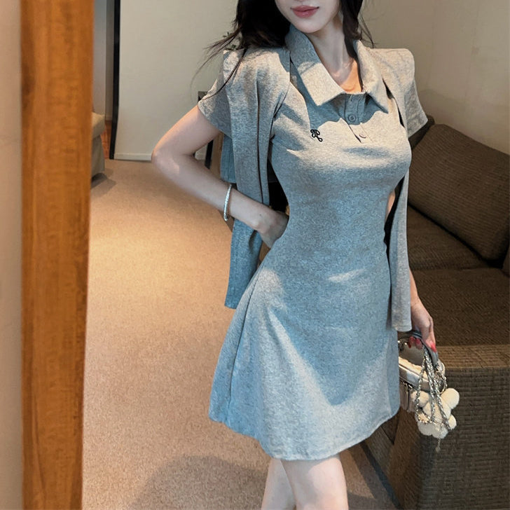 Casual And Stylish Shawl-Style Tie Dress