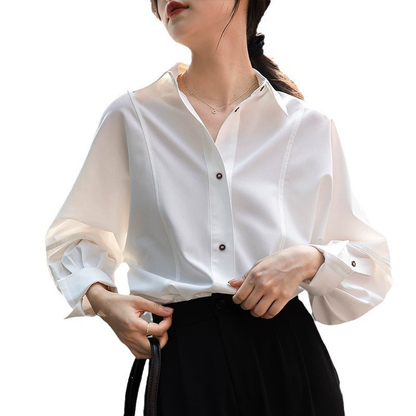 Niche Long-Sleeved Wrinkle-Resistant White Shirt