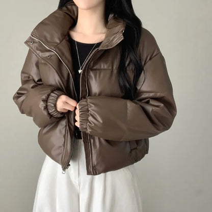 Retro-Style High-End Stand-Collar Cotton Coat