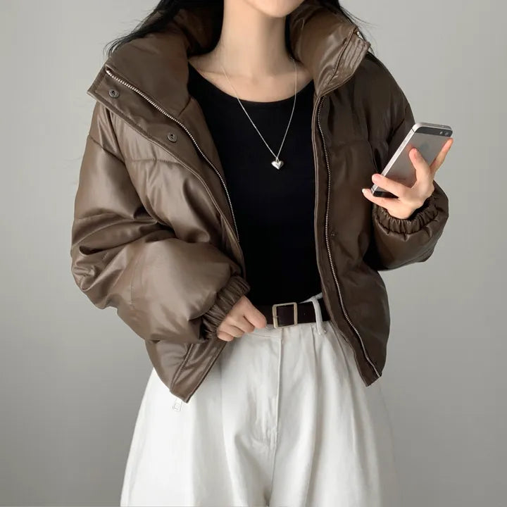 Retro-Style High-End Stand-Collar Cotton Coat