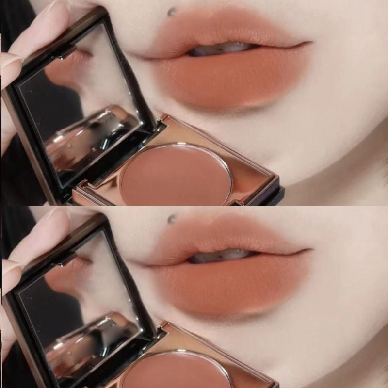 Small Square Lipstick Matte Fog Waterproof Non-Fading Lip Cheek Blush Multi-Purpose Cream