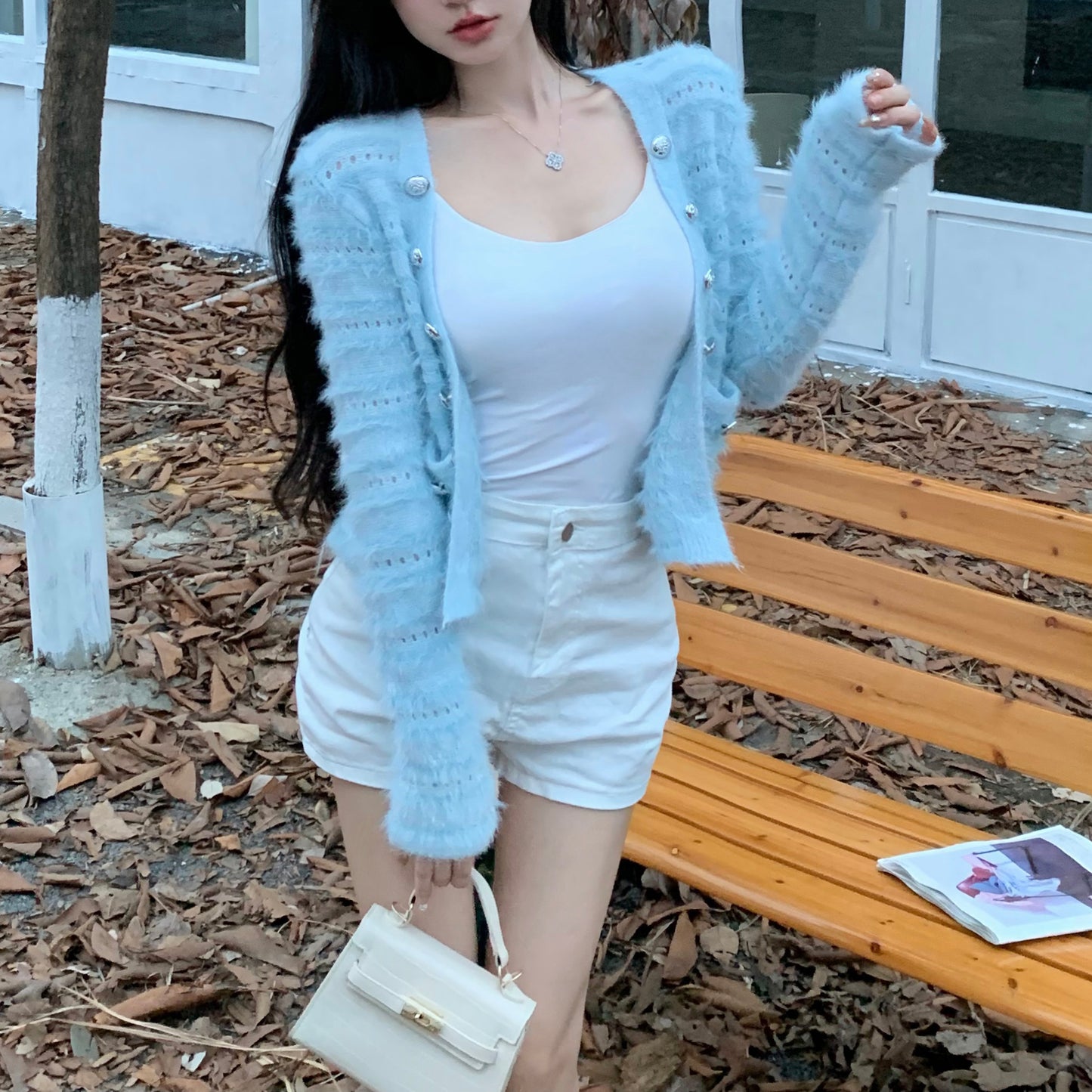 Tassel Loose Knit Single-Breasted Cardigan Sweater Jacket