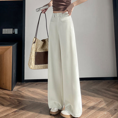 High-Waisted Straight-Leg Loose Casual Pants