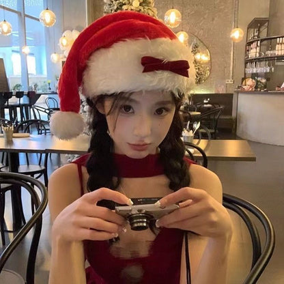 Bow Christmas Red Hat