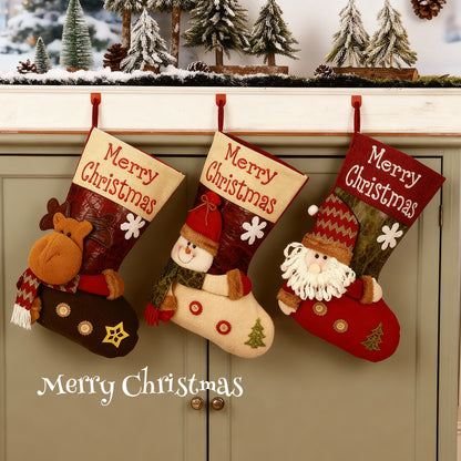 Santa Claus and Reindeer Gift Bag Christmas Tree Hanging Ornament