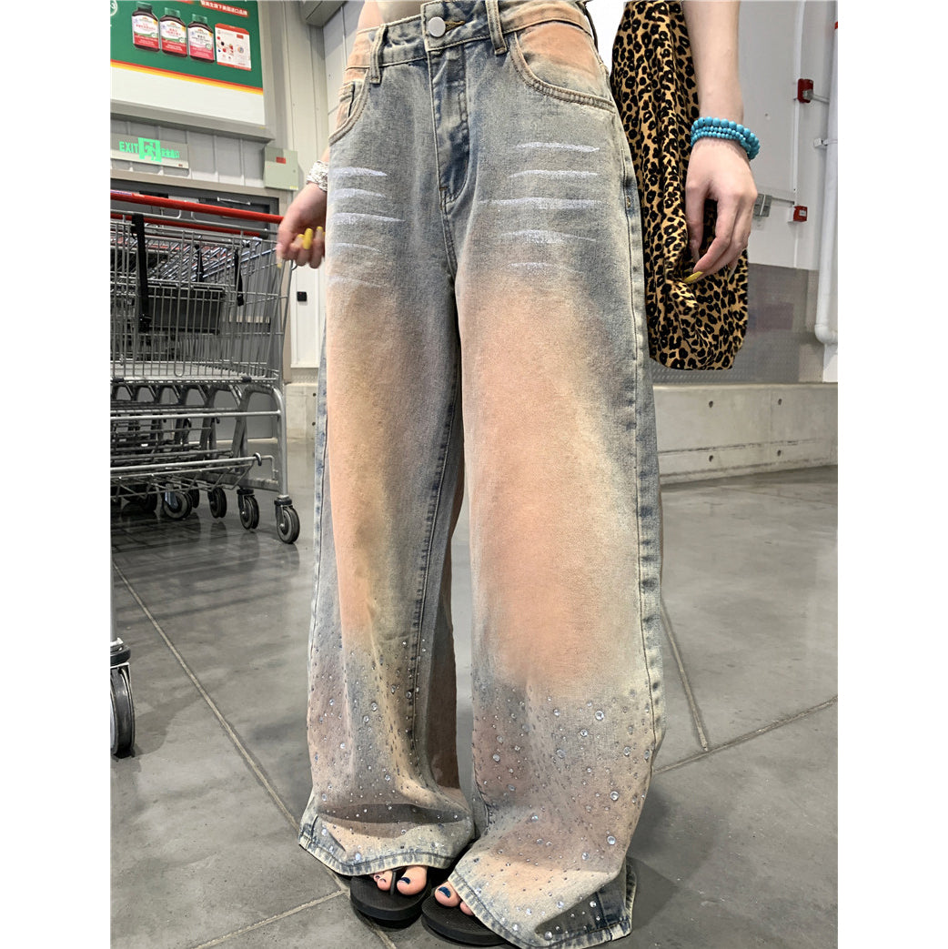 Sexy Strapless Bodysuit And Loose-Fit Jeans Set