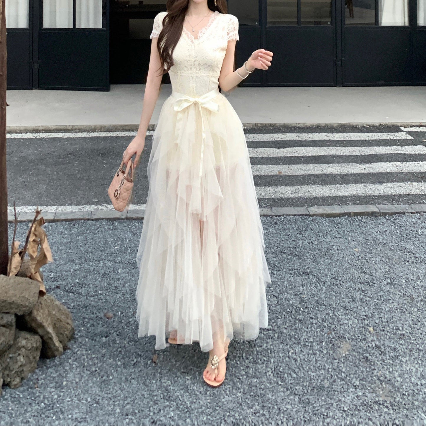 Sexy Princess-Style Lace-Up Evening Dress