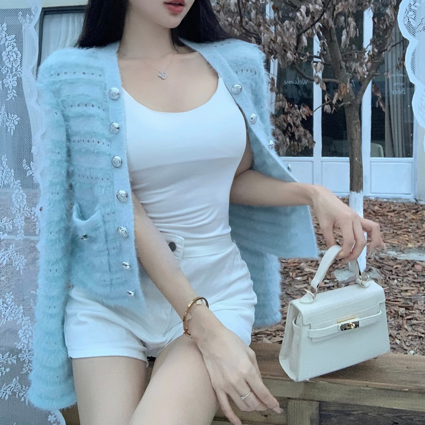 Tassel Loose Knit Single-Breasted Cardigan Sweater Jacket