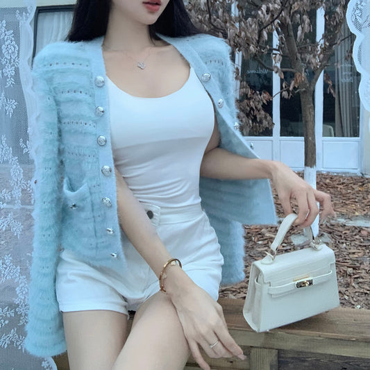 Tassel Loose Knit Single-Breasted Cardigan Sweater Jacket