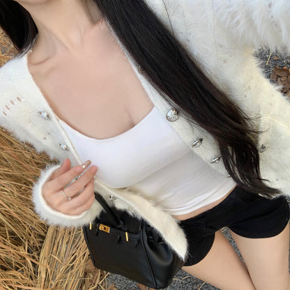 Tassel Loose Knit Single-Breasted Cardigan Sweater Jacket