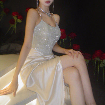 French-Style Sexy High-Slit Gown