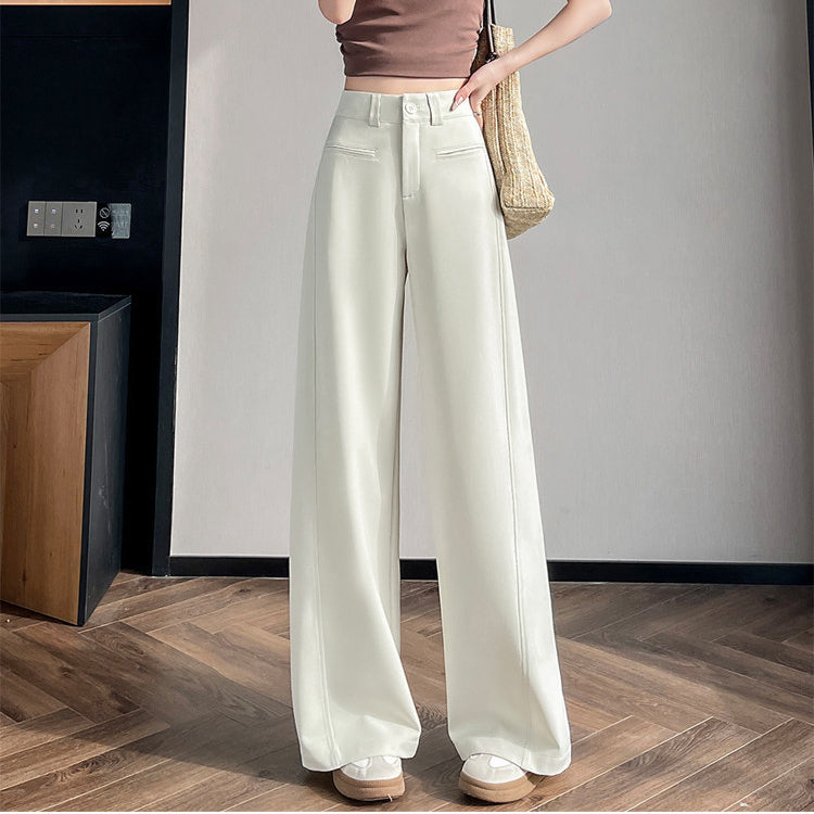 High-Waisted Straight-Leg Loose Casual Pants