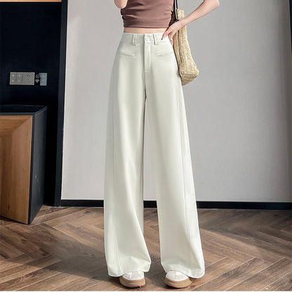 High-Waisted Straight-Leg Loose Casual Pants