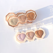 Peach heart matte bright eyeshadow palette 3-color pressed powder