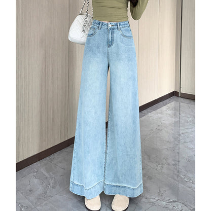 Retro Light Blue Wide-Leg Jeans