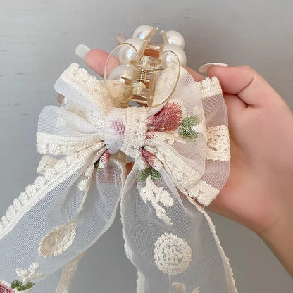 Lace Flower And Bowknot Sweet Hair Clip/Hair Accessory