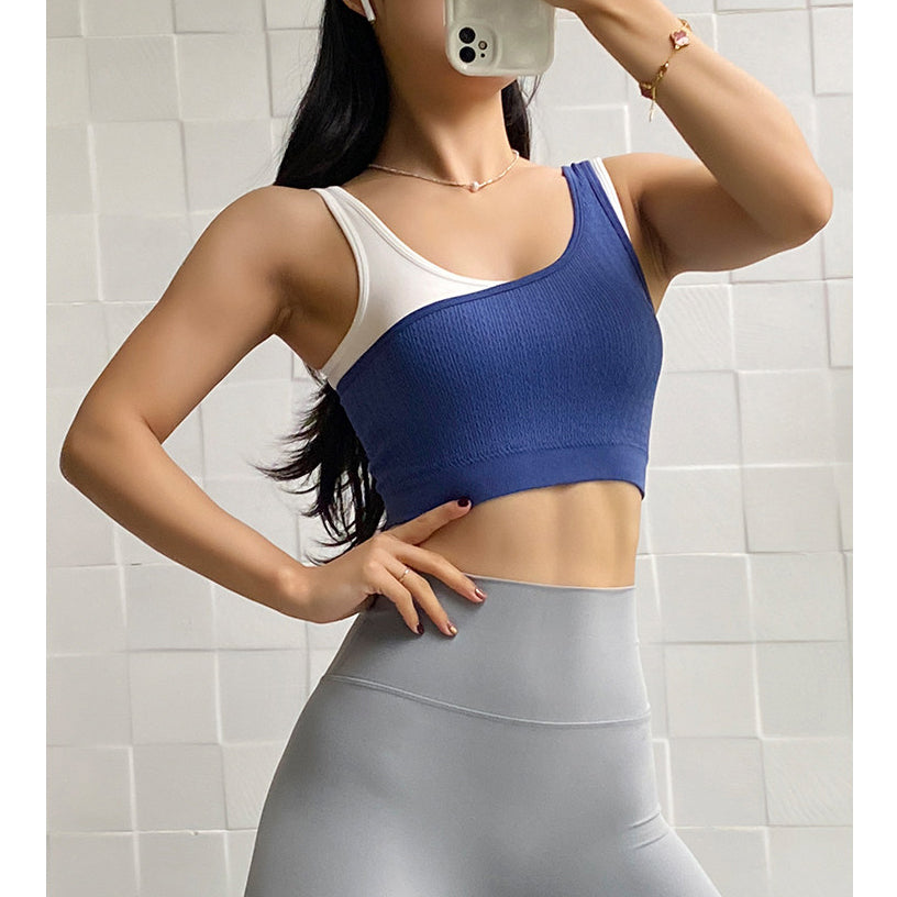 Faux Two-Piece Shockproof Quick-Drying Yoga Tank Top