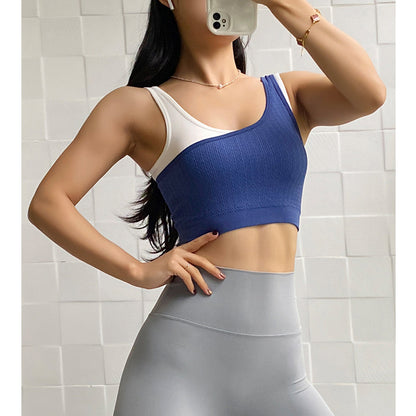 Faux Two-Piece Shockproof Quick-Drying Yoga Tank Top