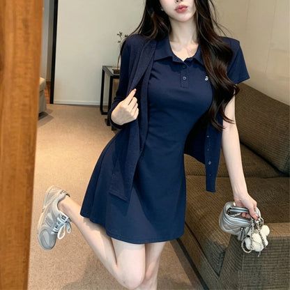 Casual And Stylish Shawl-Style Tie Dress