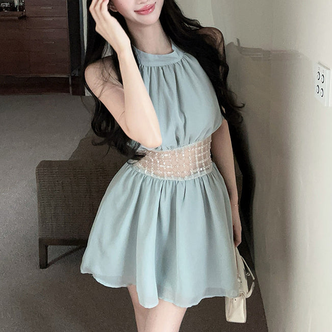 Hand-Beaded Sleeveless Dress