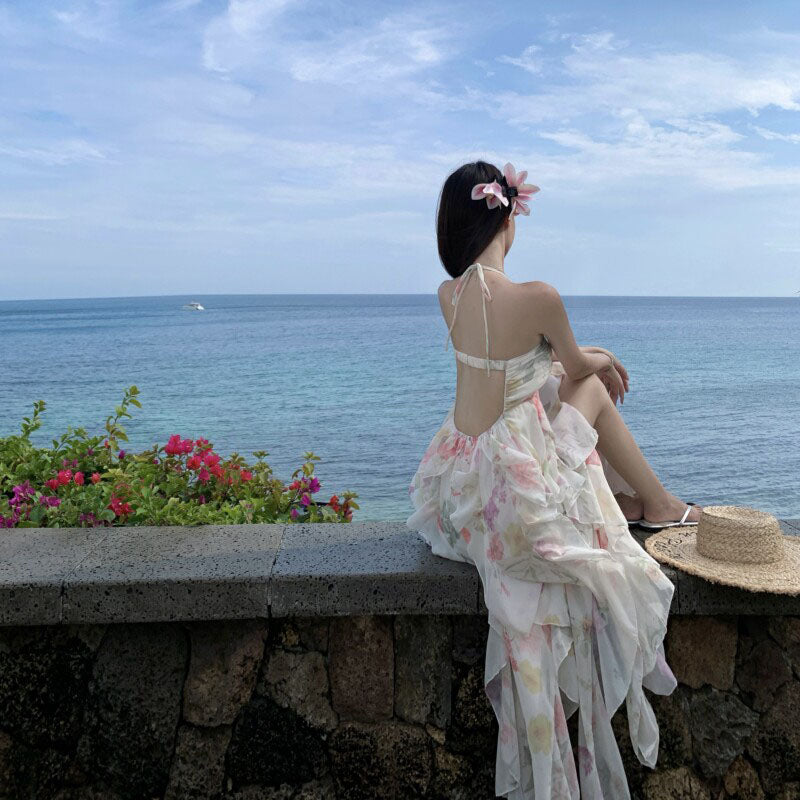 French Retro Floral Print Sundress