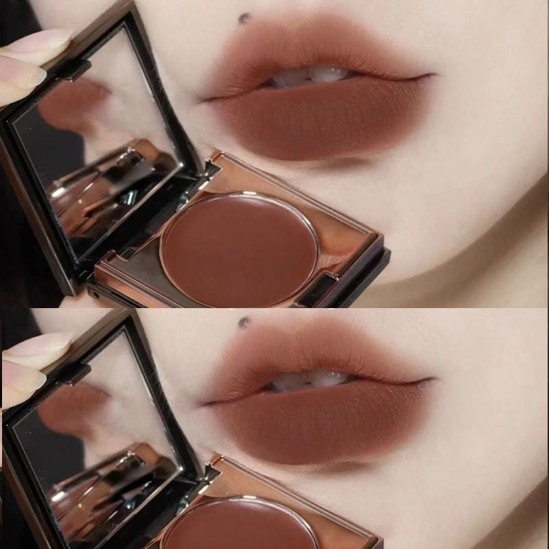 Small Square Lipstick Matte Fog Waterproof Non-Fading Lip Cheek Blush Multi-Purpose Cream