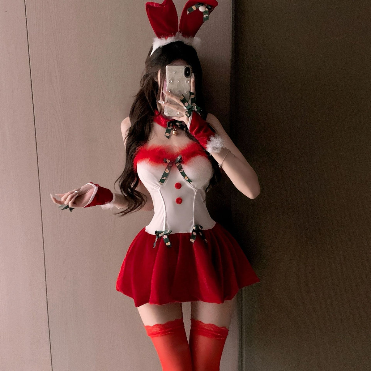 Sexy Strapless Plush Christmas Set