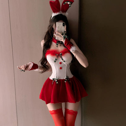 Sexy Strapless Plush Christmas Set