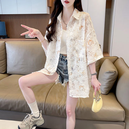 Ice Silk Chiffon Short-Sleeve Shirt
