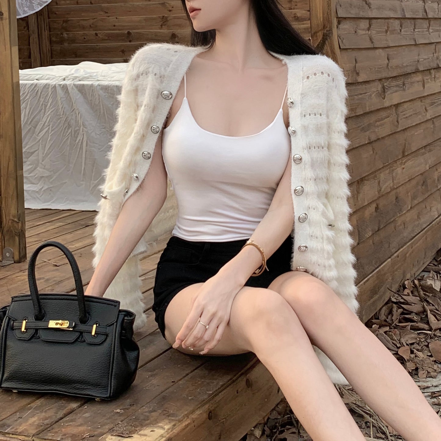 Tassel Loose Knit Single-Breasted Cardigan Sweater Jacket