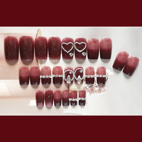 Water Red Ice Chain Bridal Nail Patch