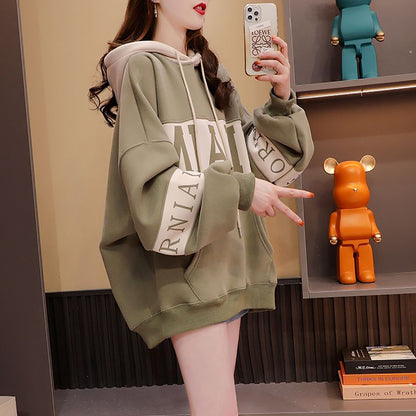 Stylish And Relaxed Color-Blocked Hoodie