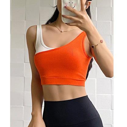 Faux Two-Piece Shockproof Quick-Drying Yoga Tank Top