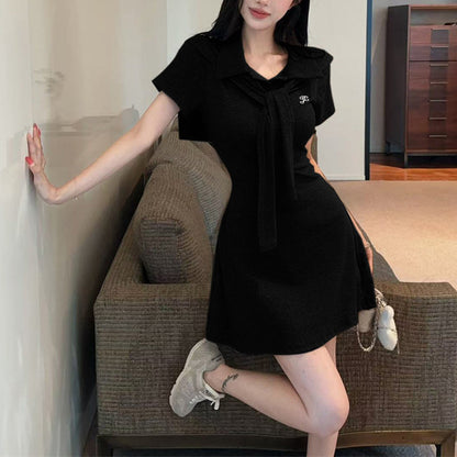 Casual And Stylish Shawl-Style Tie Dress